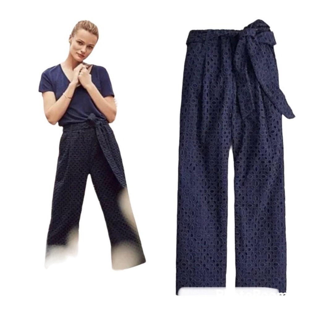 - J.Crew Tie Eyelet Pants